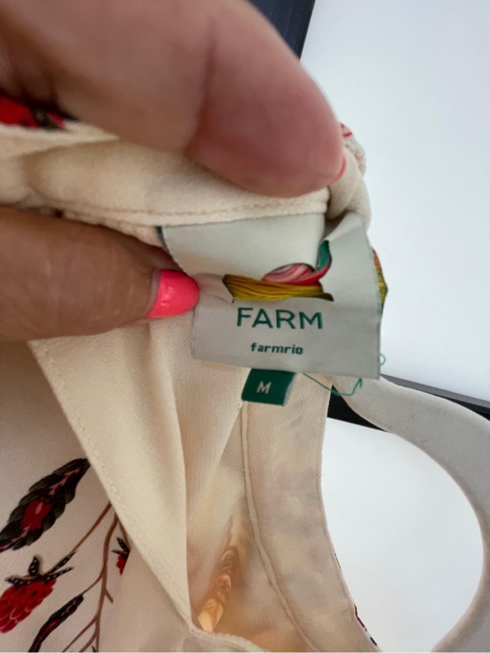 ๐๐FARM Rio Cream Boho Embroidered Peasant Blouse with Floral Yoke - Picture 6 of 6